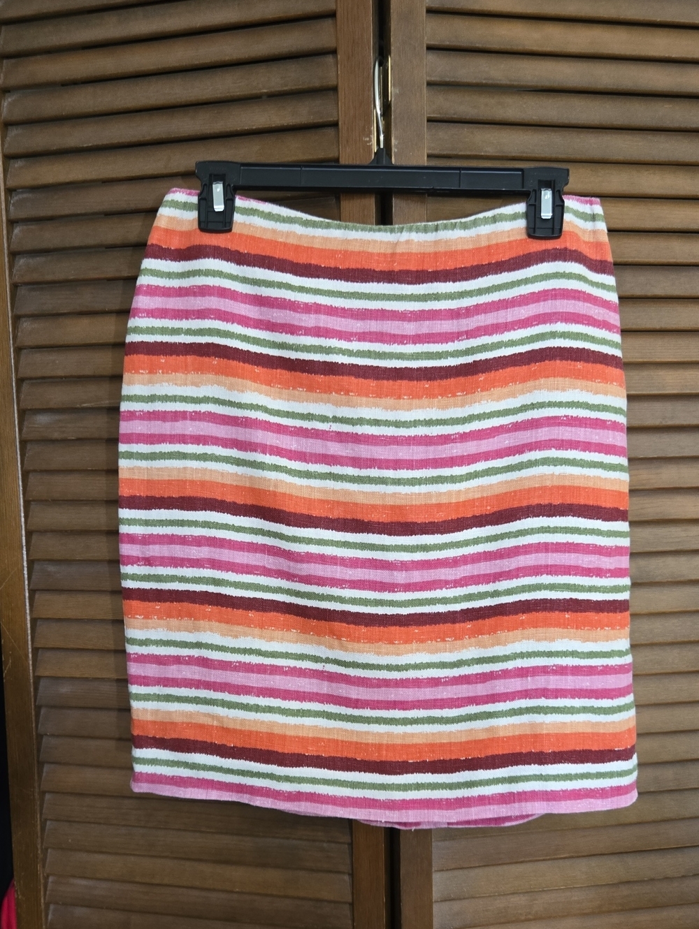 Linen Talbots  Skirt in Pink, Orange & Green